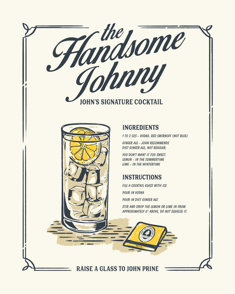 John Prine 'The Handsome Johnny' Cocktail Recipe Print - OH BOY RECORDS